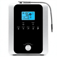 Ioniseur d'eau alcaline et acide EHM-859, modèle domestique de table, 11 plaques, panneau en verre noir, cadre argenté brossé