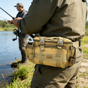 Boîte de rangement de pêche étanche d'extérieur, grande sacoche de pêche, organisateur de matériel de pêche, sac banane étanche pour outils - Product Image 1