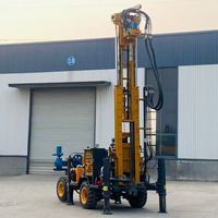 Foreuse hydraulique portable sur roues à moteur diesel pour puits d'eau, haute productivité, pour l'irrigation agricole et l'eau potable