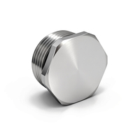 Metall Sechs kant stecker Edelstahl Bluding Plug Cap G3/8 G1/2 G3/4 G1 G1-1/4 G2 G2-1/2 G3 G4 Solid Plug