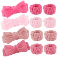 Bandeaux de spa unisexes pour le visage avec nœud, bandeaux pour cheveux et serviettes de poignet en tissu style mode