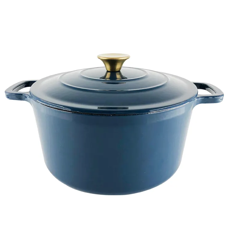 Classic Enameled Cast Iron 6 Quart Round Covered Casserole