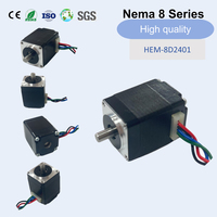 Motor Stepper Mikro Nema 8 1.8deg 2-Fase 0.022N.m 2.8oz.in 5.28V 0.6A 20mm 60g untuk Printer 3D Robot Medis Otomasi Mini