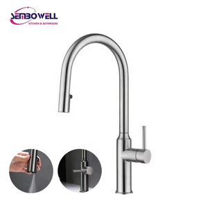 Grifos WaterMark de acero inoxidable extraíble para fregadero de <span class=keywords><strong>cocina</strong></span>, <span class=keywords><strong>grifo</strong></span> mezclador con rociador de hoja, Cartucho de arranque en frío para ahorro de energía - Product Image 2