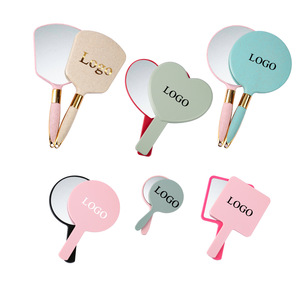 Logo personalizzato HD illuminato specchio per il trucco da viaggio tasca vetro di bellezza in varie forme come cuore e rombo uso quotidiano specchio cosmetico - Product Image 1