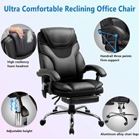Vente en gros de chaise de direction ergonomique et confortable pour patron chaise de bureau chauffante à 7 points avec massage et télécommande