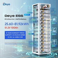 Batterie LiFePO4 Deye BOS-G Pro 51.2V 100Ah 5.12kWh 25.6kWh-81.92kWh Modulaire Haute Tension ESS avec BMS pour Onduleur Solaire
