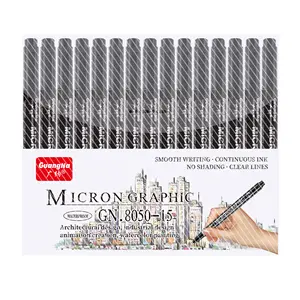 Art Supplies 15 Size Waterproof Fine Liner Point Drawing Line Black Micro-Pen Fineliner Permanent Ink Pens Markers For Sketching