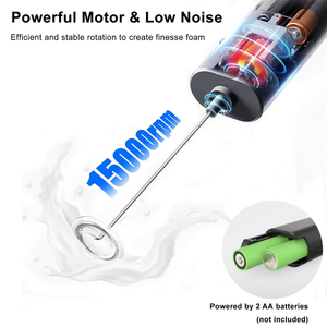 Tốc Độ Cao Pin Hoạt Động Thép Không Gỉ Sữa Frother Uống Mixer Trứng Beater Matcha Whisk Điện Cà Phê Frother Cầm Tay - Product Image 4