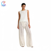 Pantalon de plage pour femmes, avec cordon de serrage, taille haute élastique, maille crochetée, maillot de bain