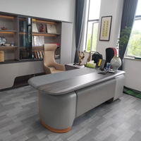 Meubles de bureau OEM, nouveau modèle de bureau, table de luxe en forme de L, bureau de direction avec table d'appoint