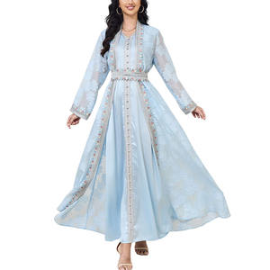 Fabrication sur mesure pour femmes robe de soirée Eid arabe musulmane robe avec sous-vêtements 2 pièces ensemble caftan marocain dubai ramadan robe usine - Product Image 1