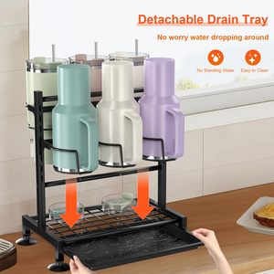 Organizador de Botellas de Agua para Vasos Stanley de 40/30 oz con Asa, Soporte Organizador para Vasos Stanley con Bandeja de Drenaje - Product Image 5