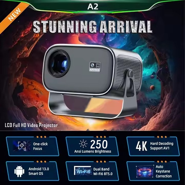 OED Video Prorjector Education Mini LCD Smart Home Theater Outdoor Portable A10 Android 13 Tv Projector