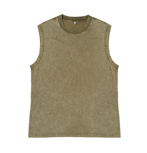 Camiseta sin Mangas Estilo Vintage Lavada para Hombre, Marca de Moda Urbana, Holgada, Informal, Deportiva - Product Image 3