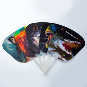 พัดมือพิมพ์ลายเลนติกูลาร์ 3 มิติ ขนาด 16x17 ซม. ลายดาราดัง พร้อมด้ามจับพลาสติกสีน้ำเงิน PP ลายสัตว์ - Product Image 6