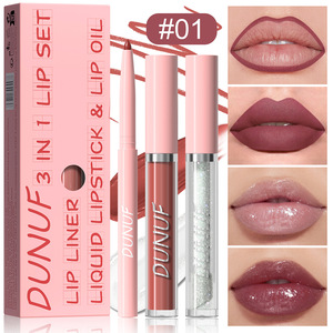 Set <span class=keywords><strong>3</strong></span> in 1 per Trucco Labbra con 12 Colori, Matita Labbra Glitterata a Lunga Durata e Lucidalabbra per Donne - Product Image 1