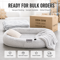 Lit pour chien et humain moderne et personnalisé, en peluche de luxe, lavable en machine, durable et chaud, pour le soulagement du stress des personnes - Vente en gros
