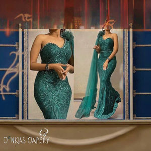 Vintage boden lange Pailletten <span class=keywords><strong>Prom</strong></span> für Damen Abnehmbare Feder ärmel Split Spaghetti träger Perlen Bankett Party für Bräute - Product Image 3