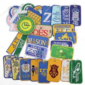 Todos los grupos de alta calidad Zeta Phi <span class=keywords><strong>Beta</strong></span> Sorority regalos bordado llavero Etiquetas de equipaje logotipo personalizado - Product Image 1
