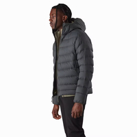 Manteau d'hiver matelassé épais à capuche pour homme, veste longue zippée unie décontractée