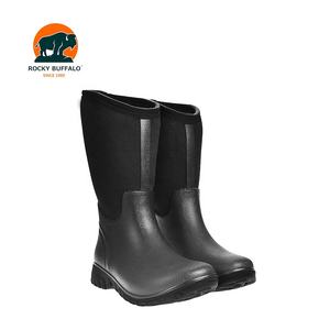 Rocky Buffalo <span class=keywords><strong>bottes</strong></span> <span class=keywords><strong>de</strong></span> pêche en caoutchouc <span class=keywords><strong>bottes</strong></span> <span class=keywords><strong>de</strong></span> ferme à la mode hommes décontracté plume crâne bout rond - Product Image 3