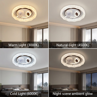 Ventilateur de plafond décoratif à LED facile à installer, forme cristalline créative, montage en surface, idéal pour les projets de rénovation de maisons neuves