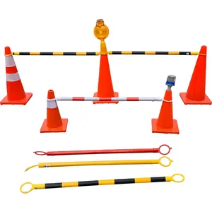 12 ''28 70cm pouces [paquet de 4] pliable portable avertissement de sécurité routière cônes rétractables barre de poteau de barrière