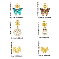 Offre Spéciale : Kit de Bagues pour Cheveux Bohèmes de Haute Qualité, Breloques Papillon en Alliage Coloré et Perles, Accessoires pour Tresses