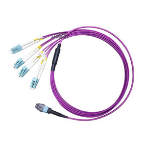 Cavo di cablaggio da MPO a LC da 8core MPO a 4 LC UPC Duplex 8 fiber multimodali (OM4) - Product Image 6