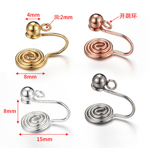 Spiral Ear Clip Converter | Stainless Steel No <b>Piercing</b> U Shape <b>Earring</b> Clip Hooks for DIY Jewelry Accessories - Product Image 4