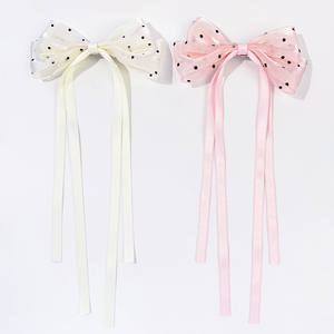Molletta per capelli dolce ed elegante con fiocco a pois e accessorio in garza a rete si attacca alla parte posteriore della testa - Product Image 2