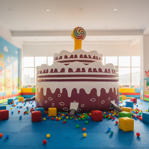 Château gonflable commercial coloré en PVC durable pour enfants, aire de jeux, piscine à louer 7,5m*5,6m, personnalisable - Product Image 4