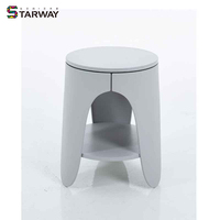 Table basse ronde minimaliste de Style nordique MDF frêne PP usine en plastique meubles de maison en gros