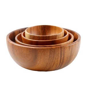 ชามไม้อะคาเซียชามสลัดผลไม้ขนาดใหญ่ทำด้วยมือใช้ในครัวเรือน - Product Image 3