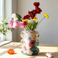 Vase en papier, vase à fleurs en papier pliable personnalisé, imprimé, imperméable, décoration de la maison, vase en papier de bureau