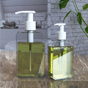 Bouteille de distributeur de savon liquide en mousse rechargeable en plastique transparent carré PP 200ML 300ML pour usage domestique, hôtel, design moderne - Product Image 5