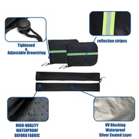 Protection de rétroviseur latéral de voiture en nylon noir respirant résistant aux UV, avec couvercle de lave-glace intégré, anti-poussière, anti-pluie et anti-soleil, directement de l'usine