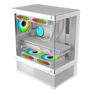 Boîtier pour ordinateur de jeu en acrylique avec verre latéral pour ordinateur, boîtier cpu blanc - Product Image 2