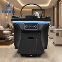 Moolin Mobilier de salon noir et blanc, Bac de lavage de cheveux avec réservoir d'eau intégré, pour spa capillaire, Vente en gros