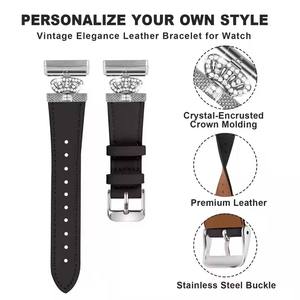Nouvelle mode bracelets en <span class=keywords><strong>cuir</strong></span> véritable pour <span class=keywords><strong>Fitbit</strong></span> <span class=keywords><strong>Versa</strong></span> 4 <span class=keywords><strong>Versa</strong></span> <span class=keywords><strong>3</strong></span> montre <span class=keywords><strong>bracelet</strong></span> en <span class=keywords><strong>cuir</strong></span> avec strass - Product Image 6