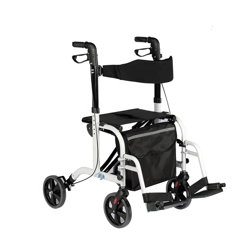 Lightweight Multifunction Aluminum Rollator with Footrest and Armrest for elderly people