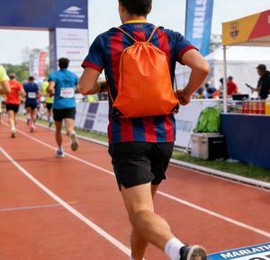 Custom 210D 420D Waterproof Polyester Nylon Foldable Reusable Large Capacity <b>Drawstring</b> <b>Backpack</b> Gym Sports Bag - Product Image 3
