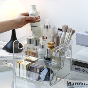 Transparent Acrylic Cosmetic Organizer 3 Tier Desktop <b>Storage</b> Box For Makeup Skincare Perfume <b>Dressing</b> <b>Table</b> Holder - Product Image 3