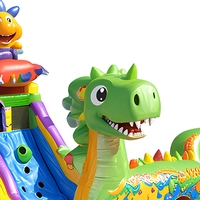 Château gonflable géant sur le thème des dinosaures, marque Dacheng, modèle DC-11, utilisation intérieure/extérieure, capacité de 30 personnes, bâche en PVC de 0,55 mm