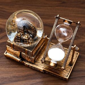Caja de Música con Bola de Cristal de Alta Calidad, Reloj de Arena Retro con Forma de Torre de Libros a Buen Precio, Adornos de Escritorio para Regalo de Graduación para Estudiantes - Product Image 6