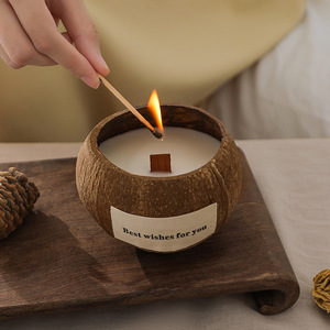 Aromatherapy candle, high-end bedroom gift, creative <b>coconut</b> shell ornament, niche natural home fragrance, birthday gift - Product Image 3