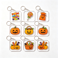 Ensemble de 12 porte-clés en acrylique pour Halloween, breloques Kawaii effrayantes, cadeaux de fête