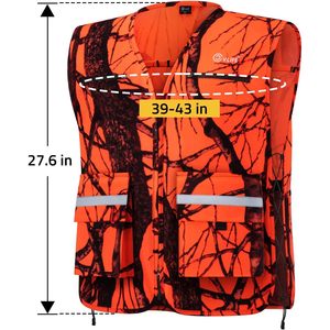 Gilet de chasse Cvlife Blaze Orange pour hommes, taille XL, haute visibilité avec poches pour la chasse - Product Image 2