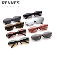 Vente en gros de lunettes de soleil d'extérieur Rennes ZY801 à monture noire ovale simple pour hommes et femmes avec lentilles optiques UV400 personnalisées
